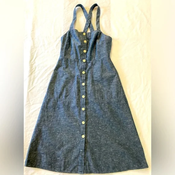 white christmas dresses Button Front Denim Flounce Mini Dress – Grace & Joy Clothing Co main image 0
